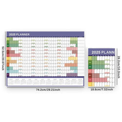 2025 Yearly Wall Calendar Poster 12-Month Annual Yearly Wall Planner 2025 Wall Calendar 2025 Yearly Planner Poster Calendars Jan