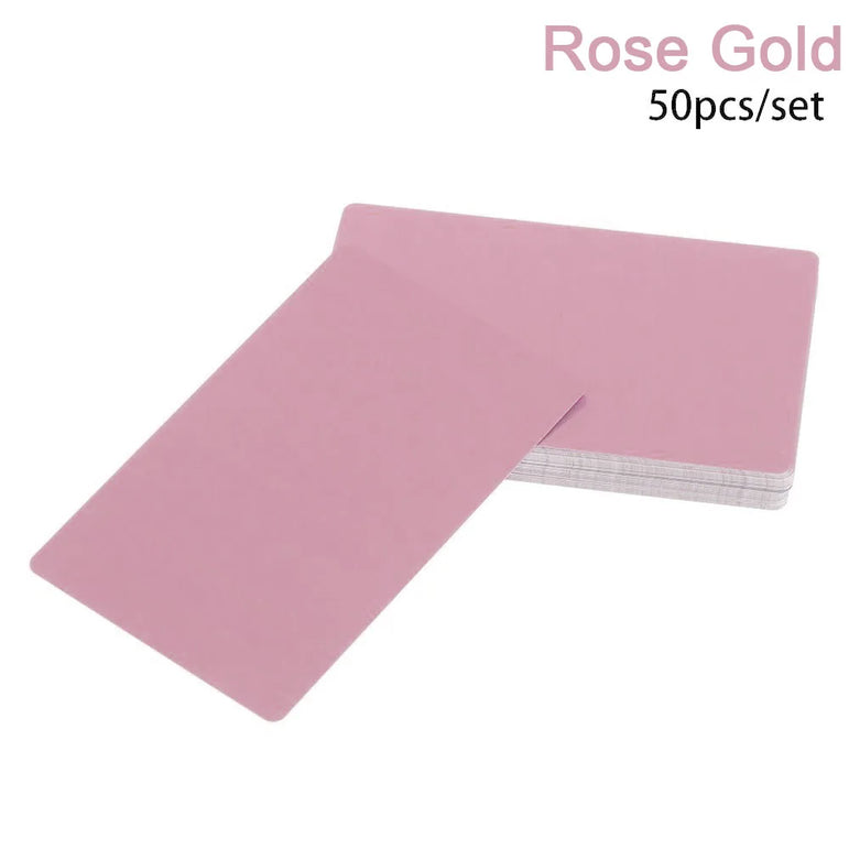 50Pcs/Set DIY Laser Engraving Metal Business Card Aluminum Alloy Blank Card for Marking Special Logo Printing Card Office Supply