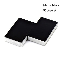 50Pcs/Set DIY Laser Engraving Metal Business Card Aluminum Alloy Blank Card for Marking Special Logo Printing Card Office Supply
