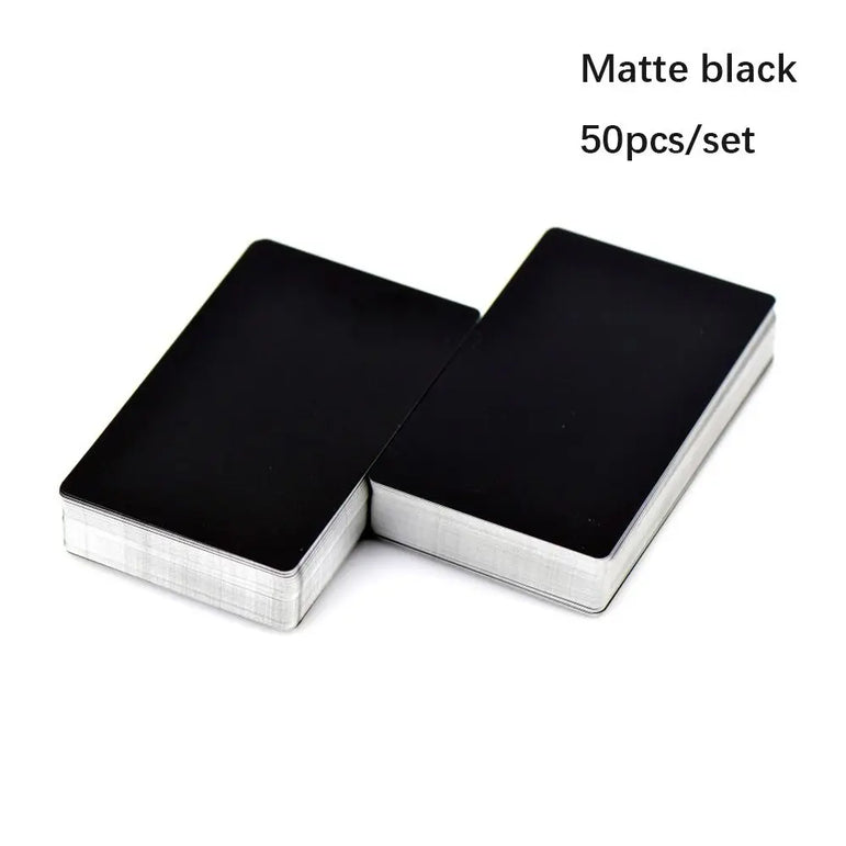 50Pcs/Set DIY Laser Engraving Metal Business Card Aluminum Alloy Blank Card for Marking Special Logo Printing Card Office Supply