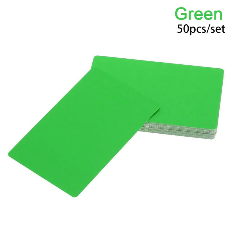 50Pcs/Set DIY Laser Engraving Metal Business Card Aluminum Alloy Blank Card for Marking Special Logo Printing Card Office Supply