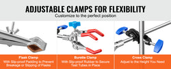 SucceBuy Lab Stand Support Laboratory Retort Support Stand Set Steel Lab Stand 23.6" Rod and 8.3" x 5.3" Cast Iron Base w/ Clamp