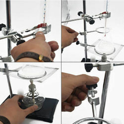 VEVOR Laboratory Support Stand Rack With 3 Adjustable Clips and 3 Hoods School Supplies Stainless for Chemical Biology Teaching