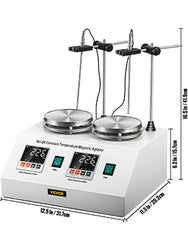 VEVOR 1/2/4/6 Heads Magnetic Agitador With Hot Plate Vortex Electric Shaker Mixer Portable Blender Stirrer Bar for Chemical Lab