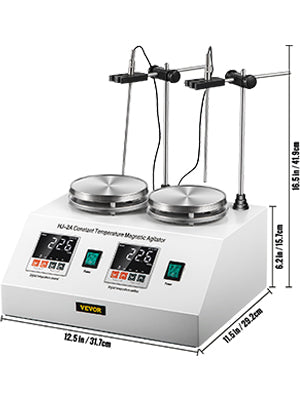 VEVOR 1/2/4/6 Heads Magnetic Agitador With Hot Plate Vortex Electric Shaker Mixer Portable Blender Stirrer Bar for Chemical Lab