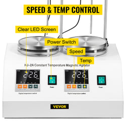 VEVOR 1/2/4/6 Heads Magnetic Agitador With Hot Plate Vortex Electric Shaker Mixer Portable Blender Stirrer Bar for Chemical Lab
