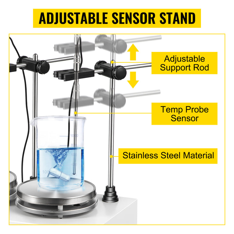 VEVOR 1/2/4/6 Heads Magnetic Agitador With Hot Plate Vortex Electric Shaker Mixer Portable Blender Stirrer Bar for Chemical Lab